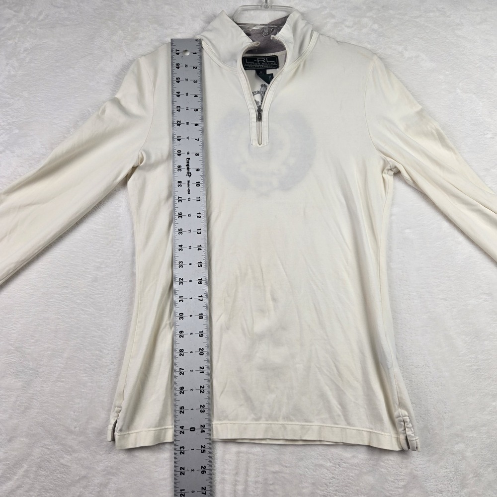 Lauren Active Ralph Lauren Women's Ivory1/4 Zip Sweater Size Medium‎ Logo - Picture 7 of 11